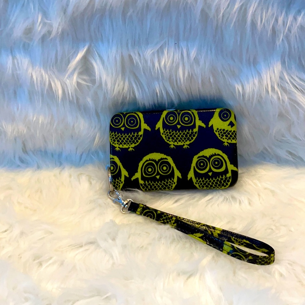Owl print wristlet